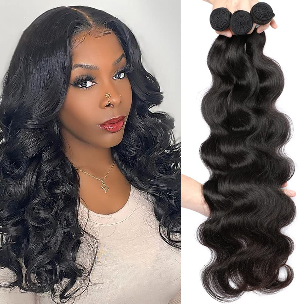 Human Hair Bundles Brazilian Body Wave Bundles (10 12 14 Inch) 10A Grade 100% Unprocessed Virgin Remy Hair 3 Pcs/Lot Hair Extension Natural Color