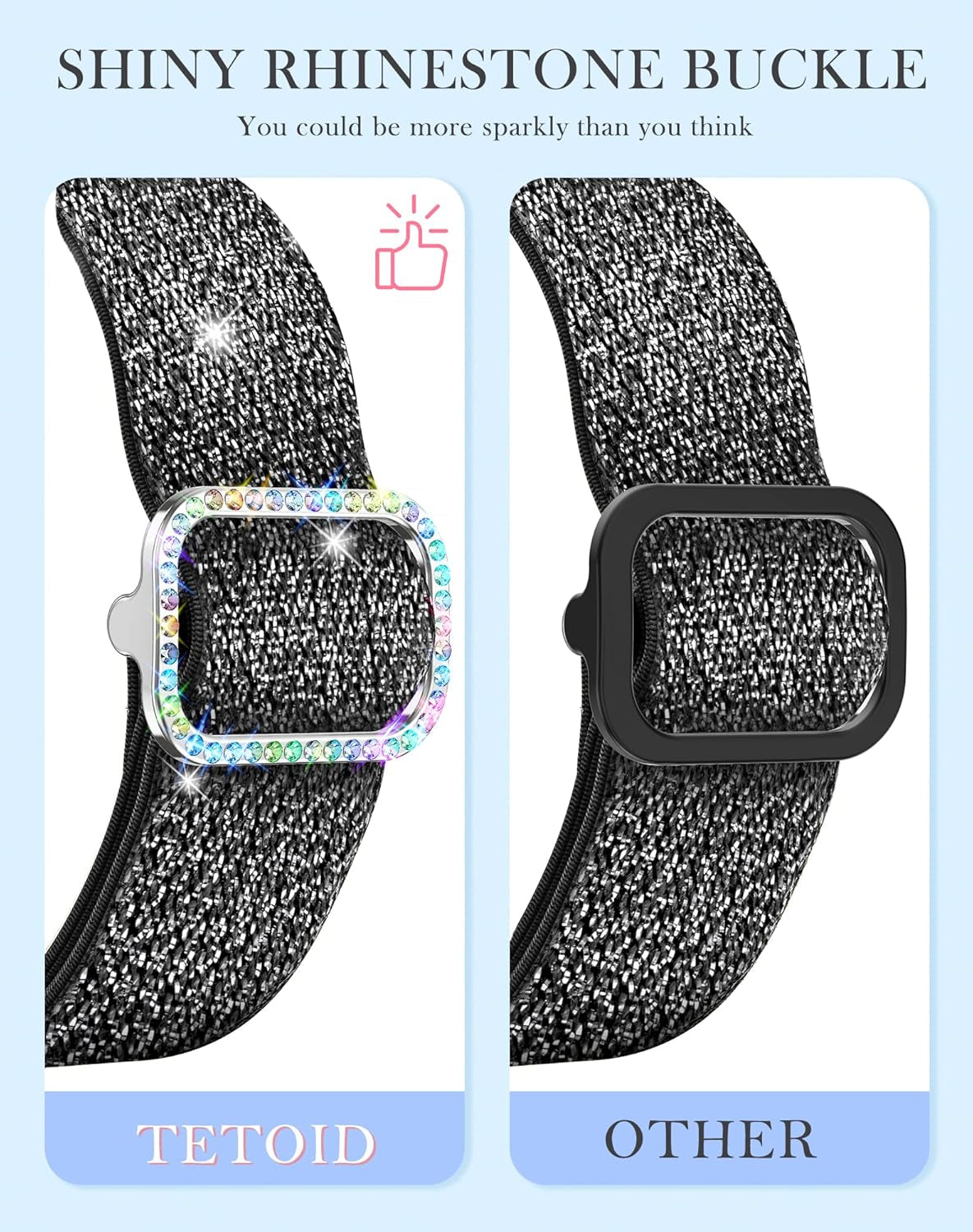 Waterproof Case and Glitter Stretchy Bands Compatible with Apple Watch Series 10 42Mm