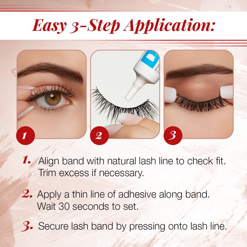Naked Strip Lashes 421 – Natural-Looking, Long-Lasting False Eyelashes with Invisiband for Seamless Blend, 4 Pairs, 1-Pack