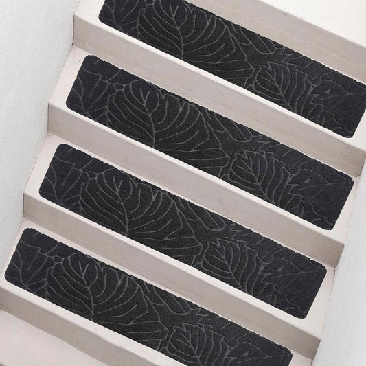 Stair Treads for Wooden Steps, 8" X 30" Non Slip Carpet Stair Treads Set of 15 Indoor Carpet Mat Stair Runners Stair Rugs for Kids Elders and Pets with Reusable Adhesive, Black