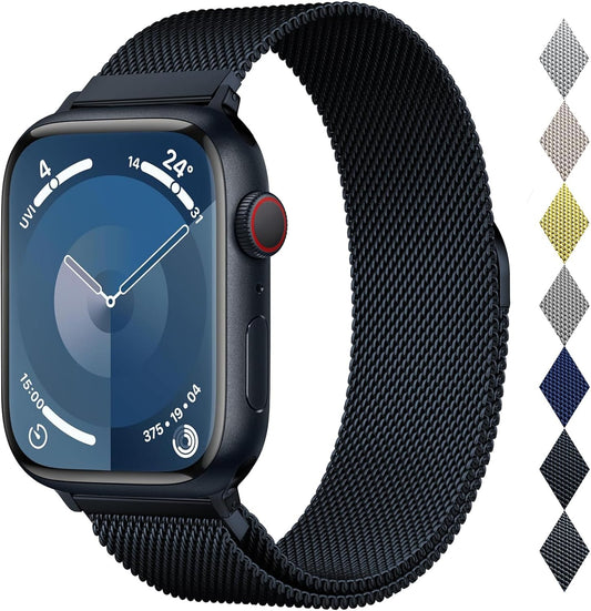 Stainless Steel Milanese Loop Compatible with Apple Watch Band 42Mm 44Mm 45Mm 49Mm 38Mm 40Mm 41Mm Men and Women, Mesh Loop Magnetic Clasp Replacement for Iwatch Bands Ultra Series 9 8 7 SE 6 5 4 3 2 1