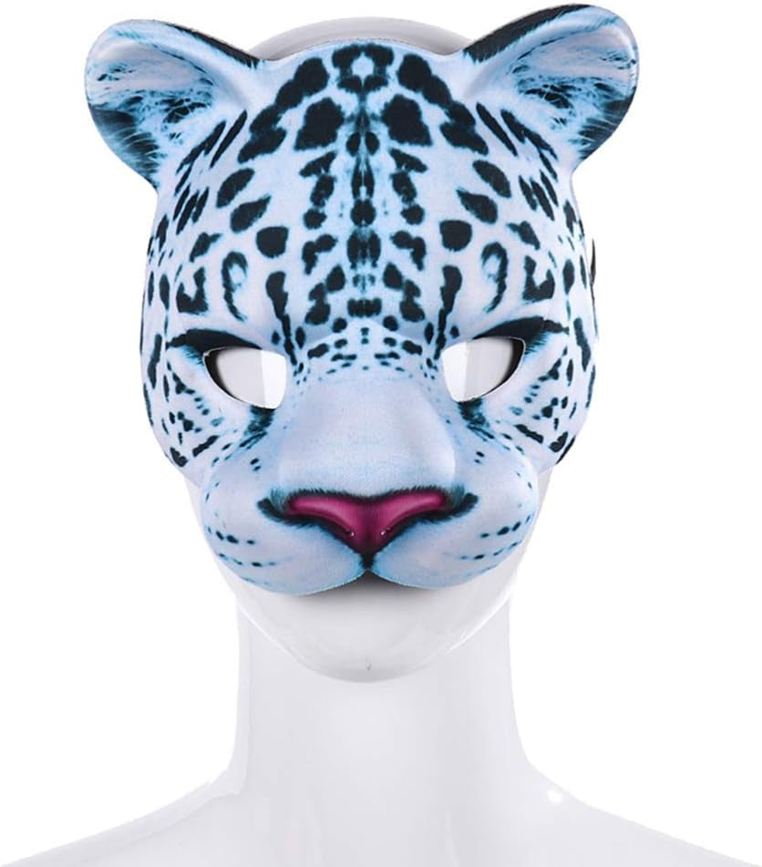 Halloween Leopard Half Face Masquerade Masks Animal for Halloween Carnival Party Dress up Costume Props
