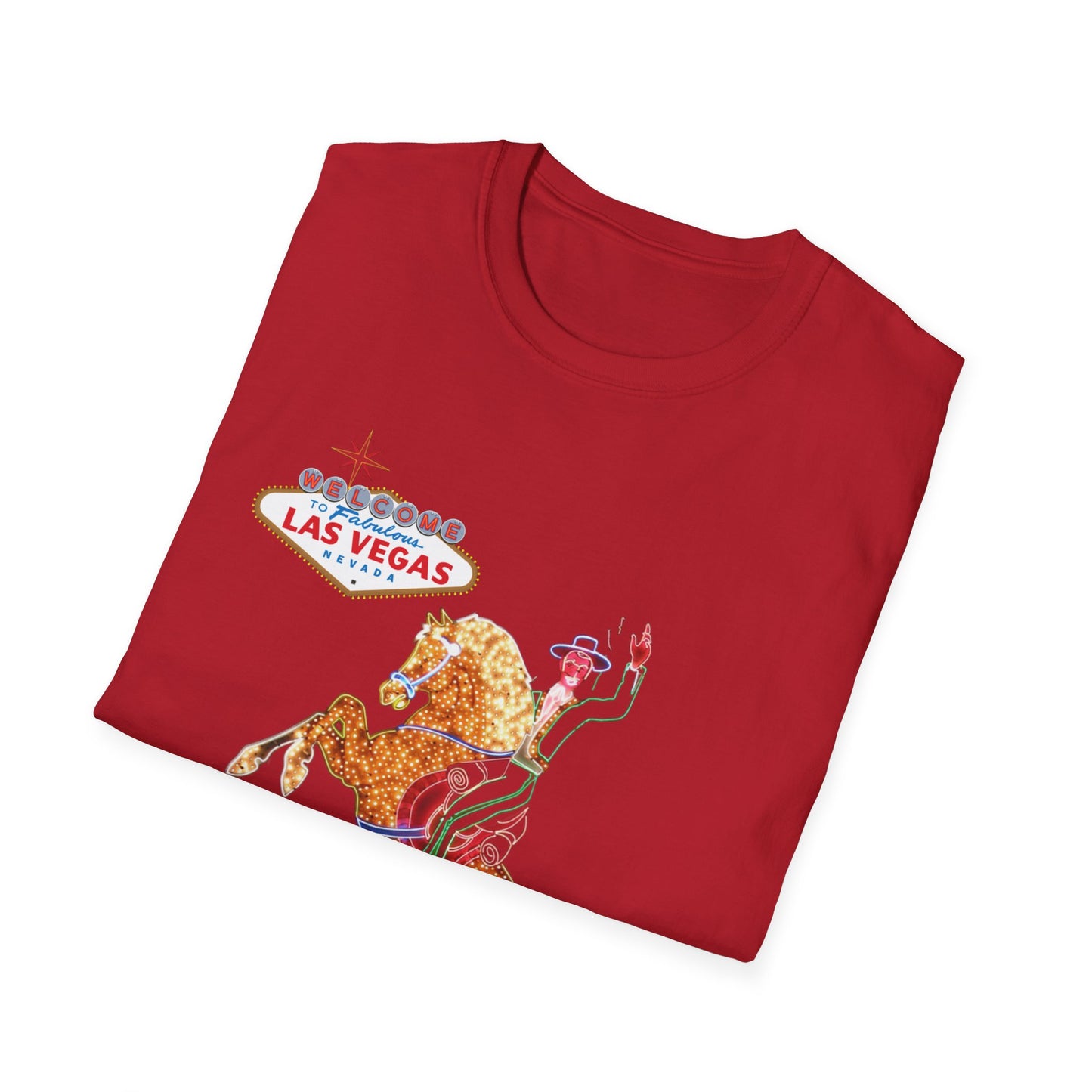 Las Vegas, Las Vegas Boulevard State Scenic Byway, Hacienda Horse and Rider Unisex Softstyle T-Shirt