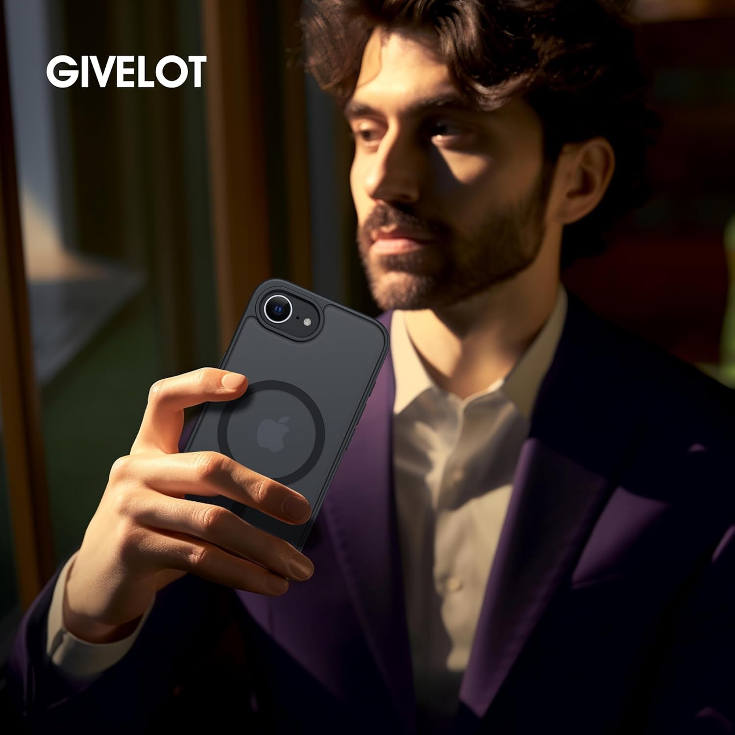 Magnetic for Iphone 16E Case 2025[Skin-Friendly] [12FT Military-Grade Drop Protection] [Fit for Magnetic Accessories] Sleek Anti-Scratch Semi-Transparent Case for Iphone 16E, 6.1-Inch, Black