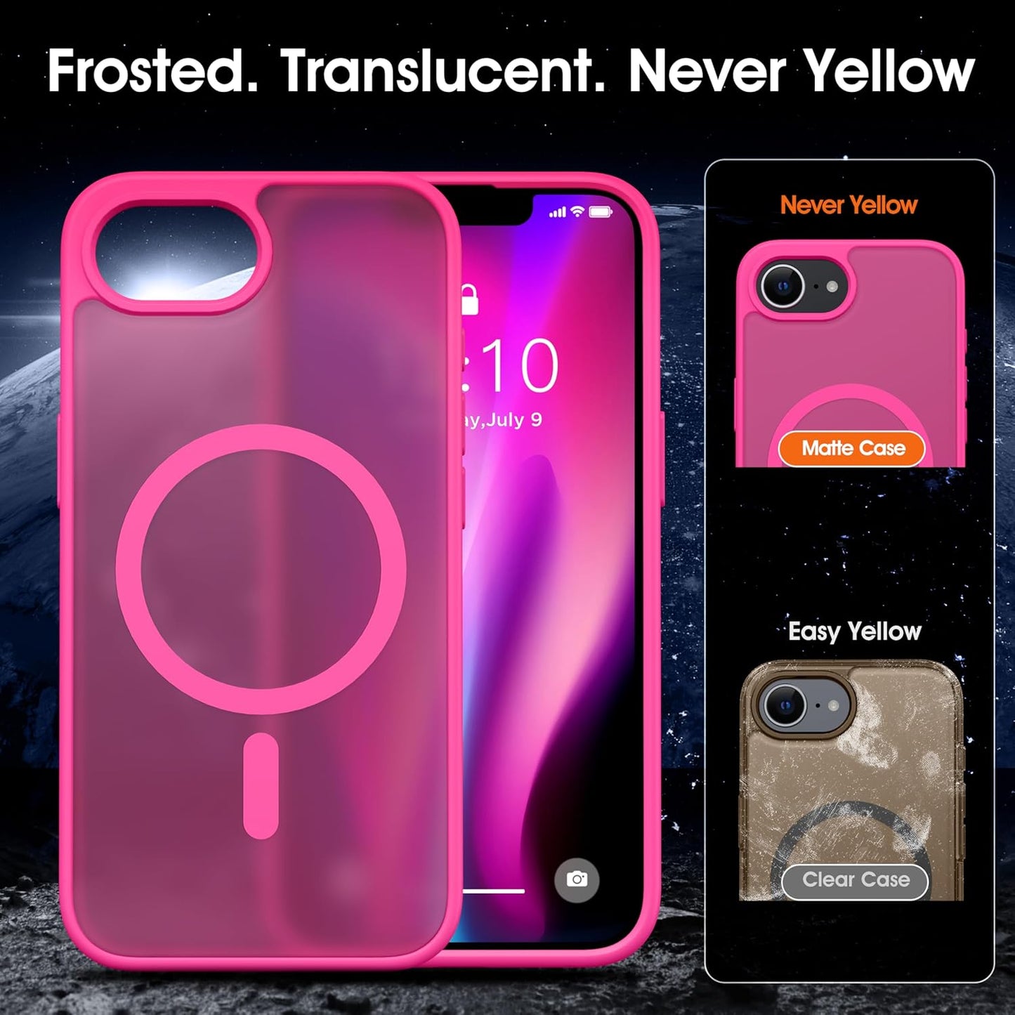Magnetic for Iphone 16E Case [Fit for Magsafe Accessories][Anti-Fingerprint][Anti-Scratch][Military-Grade Drop Protection] Translucent Matte Back Slim Shockproof Phone Case for Iphone 16E 6.1"