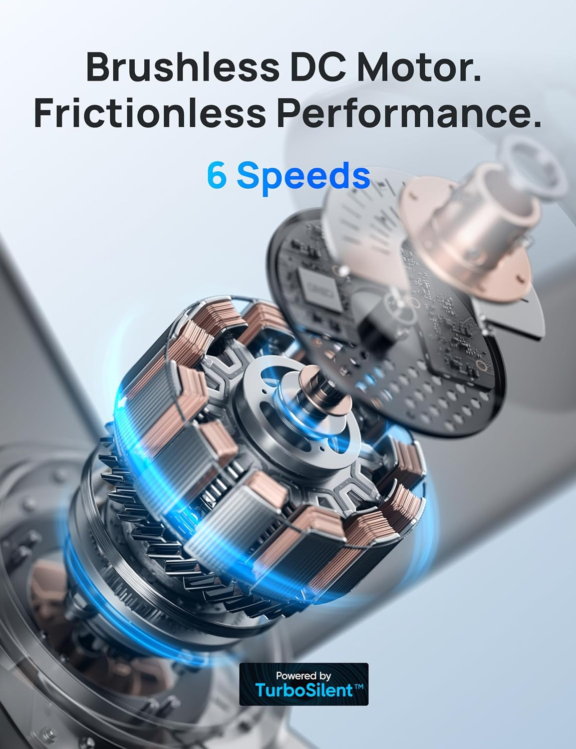 Ceiling Fans with Lights and Remote, 52 Inch, 6 Speeds, 5 Color Tones Dimmable LED, Quiet Reversible DC Motor, 8H Timer, Silver Ceiling Fan for Bedroom, Living Room, Easy to Install