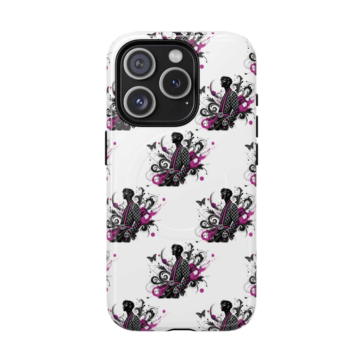 Stylish Tough Magnetic Phone Case with Vibrant Floral Design