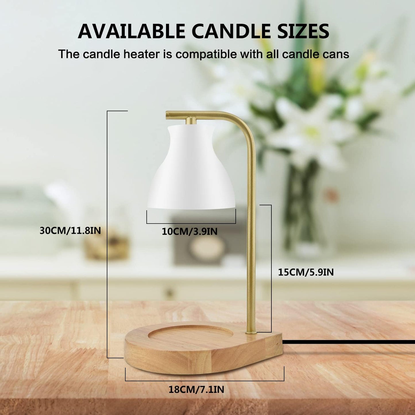 Candle Warmer Lamp - Candle Lamp Warmer with Dimmable, Birthday Gifts for Mom Women, House Warming Gifts New Home Decor, Wax Melt Warmer with 2 Bulbs D.White Gold