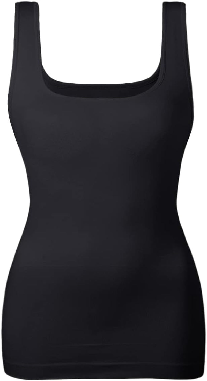 Women Tummy Control Shapewear Tank Tops Seamless Square Neck Compression Tops Slimming Body Shaper Camisole