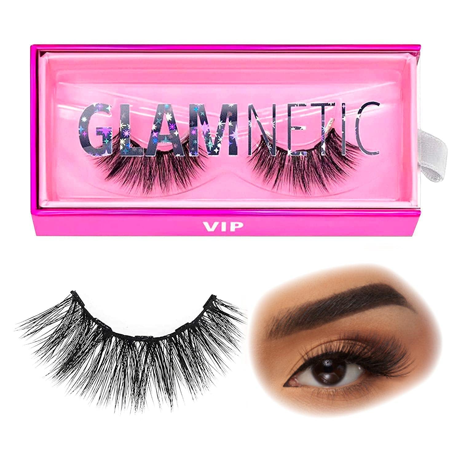 Magnetic Eyelashes - Virgo | Short Magnetic Lashes, 60 Wears Reusable Faux Mink Lashes Natural Look - 1 Pair