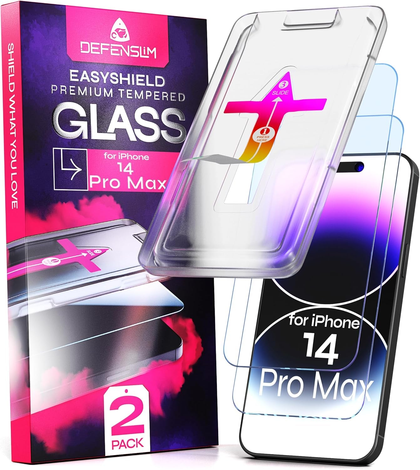 Screen Protector Compatible with Iphone 15/16 (2Pack), Easy Auto-Align Install Kit, 6.1" Tempered Glass, 9H Hardness, Ultra HD Clear, Case Friendly, Easyshield