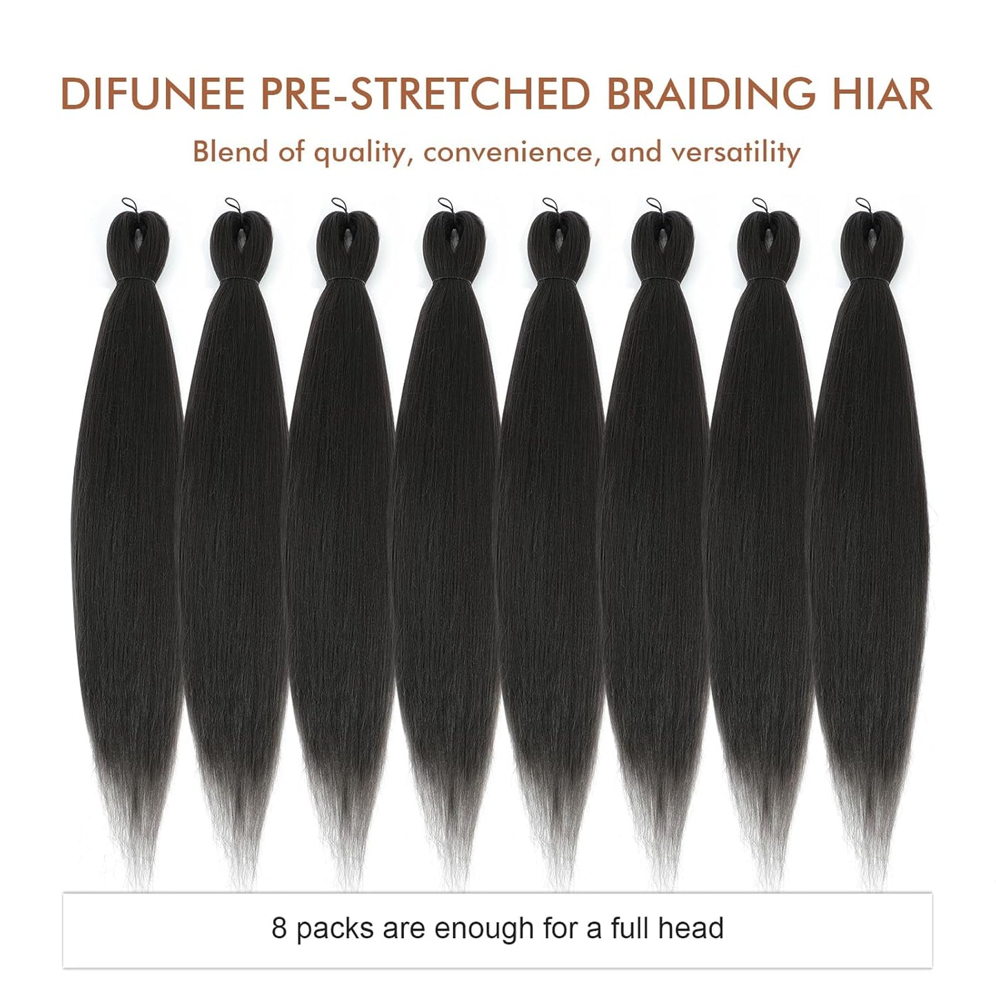 Pre-Stretched Braiding Hair - 16 Inch 8 Packs Light Brown Short Braiding Hair for Twist or Box Braids, Yaki Texture Hot Water Setting Synthetic Braiding Hair Extensions (16 Inch, #4-8P)