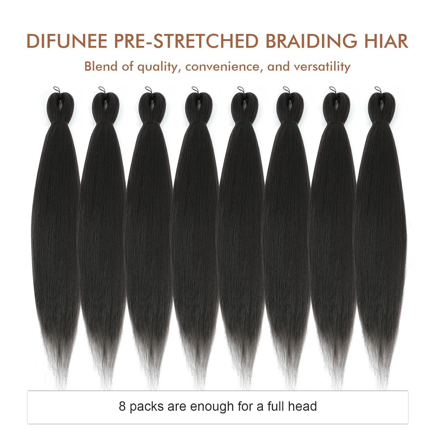 Pre-Stretched Braiding Hair - 16 Inch 8 Packs Light Brown Short Braiding Hair for Twist or Box Braids, Yaki Texture Hot Water Setting Synthetic Braiding Hair Extensions (16 Inch, #4-8P)