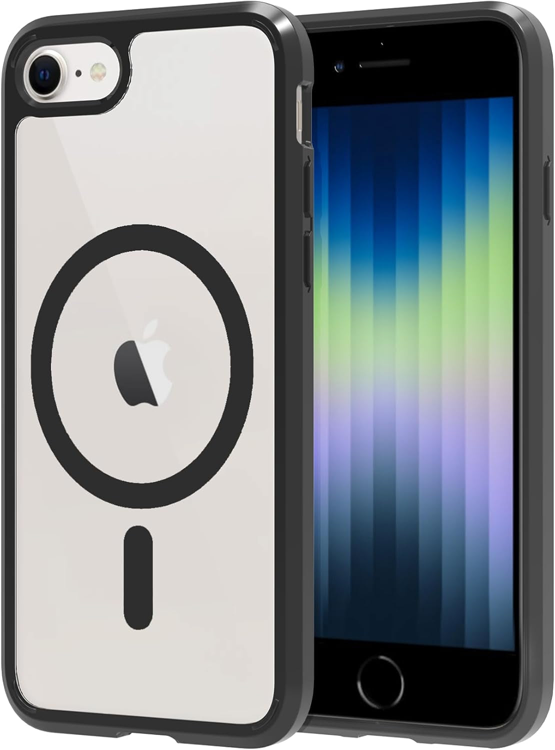 2025 New Magnetic for Iphone 16E Case,Compatible with Magsafe,Military Grade Drop Tested, Shockproof Matte Translucent Hard Back Slim Protective Case.Black Magnetic Circle.