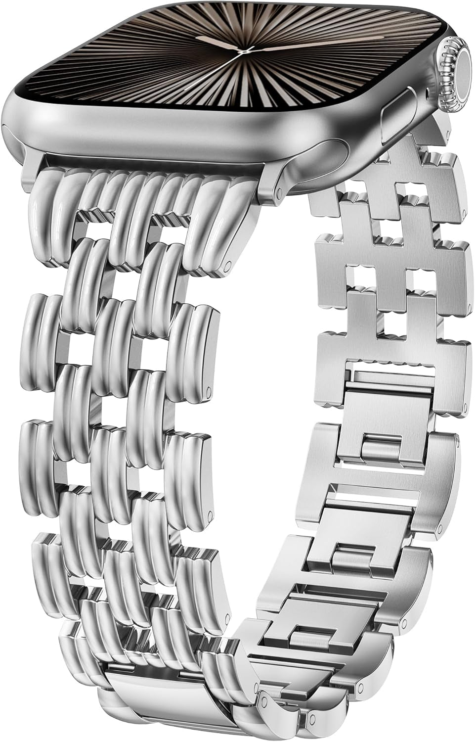 Compatible with Apple Watch Band 42/41/40/38/44/45/46/49Mm Women, Dressy Basketweave Metal Pretty Strap Designer Gold Silver Link Bracelet Wristband for Iwatch Series 10 9 8 7 6 5 4 3 Ultra SE