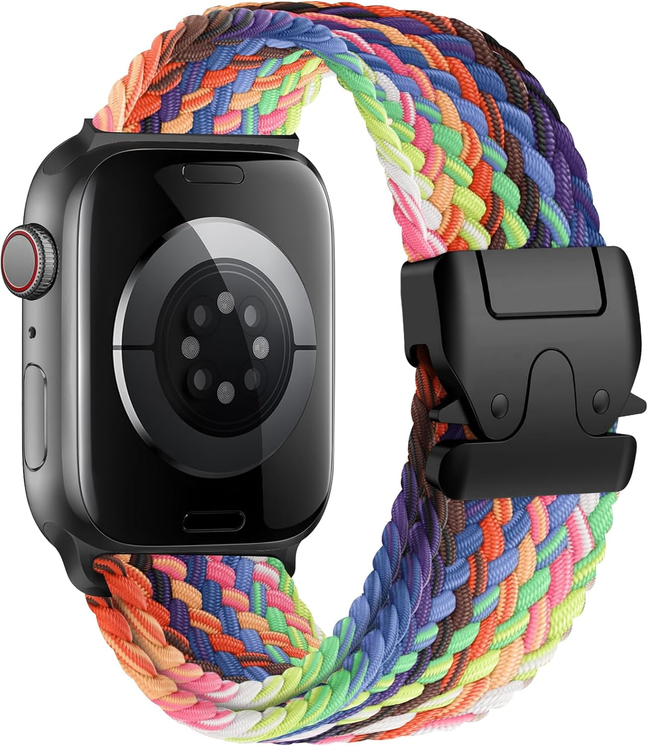 Braided Solo Loop for Apple Watch Ultra/2 Bands 49Mm 46Mm 45Mm 44Mm 42Mm Men/Women,Parachute Buckle Stretchy Elastic Nylon Sport Strap Wristband for Iwatch Bands Series 10 9 8 7 6 5 4 3 SE/2