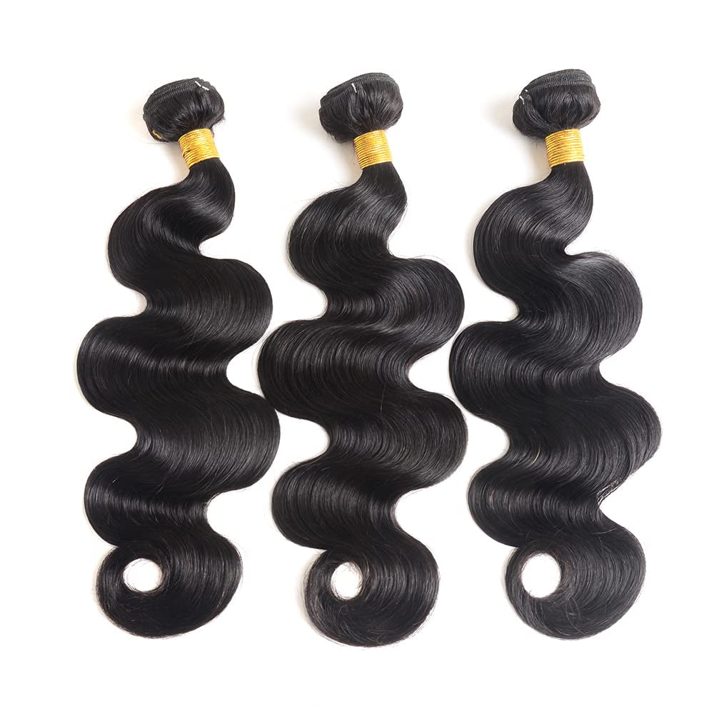 Aspumod 12A Human Hair Bundles Body Wave 3 Bundles Human Hair 16 18 20Inch Unprocessed Brazilian Virgin Hair Bundles Deals Quick Weave Hair Extension