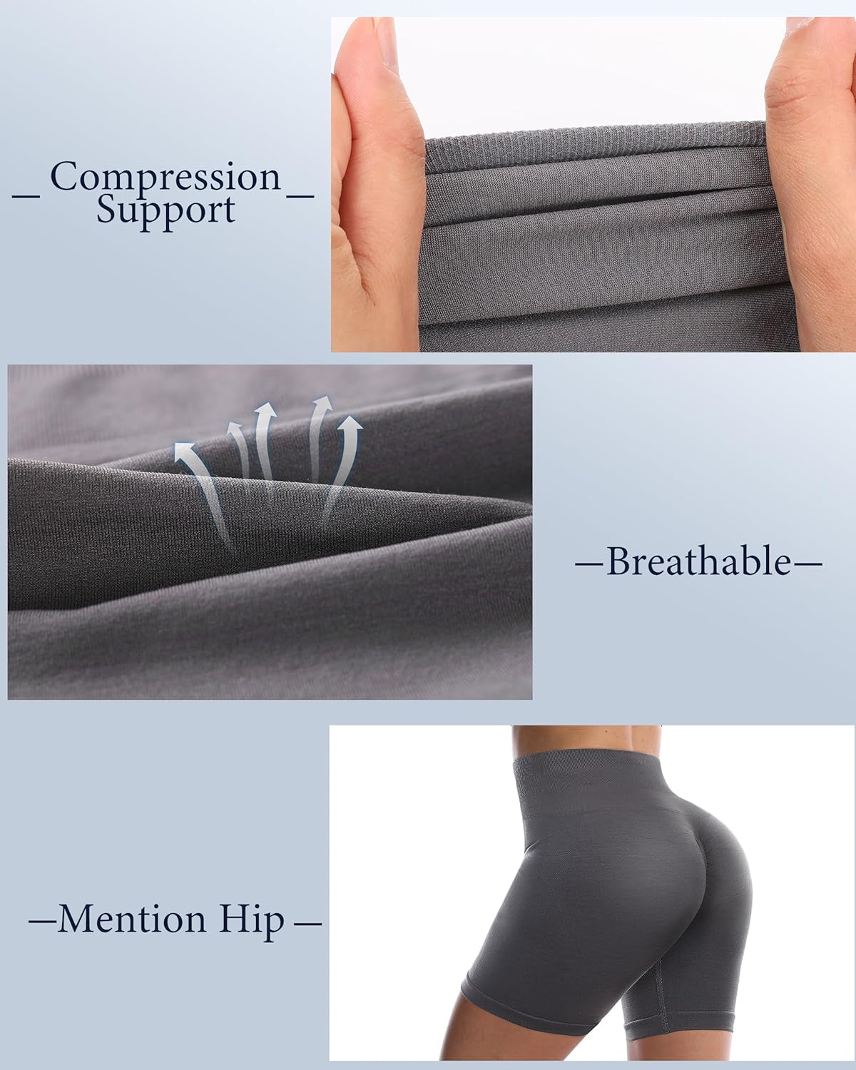 Scrunch Butt Workout Shorts - Women 5" High Waisted Tummy Control Seamless Spandex Short Gym Biker Yoga