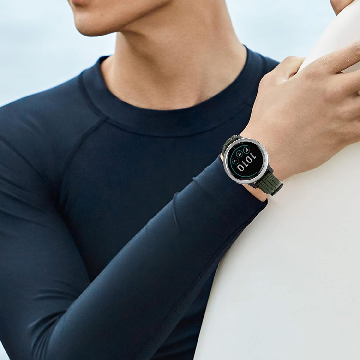 Compatible with Garmin Vivoactive 4 Band, 22Mm Soft Silicone Watch Band for Active/Samsung Galaxy Watch 46 Mm/Gear S3 Frontier/S3 Classic/Huawei Watch Gt2/Ticwatch Pro S2/E2 Smartwatches