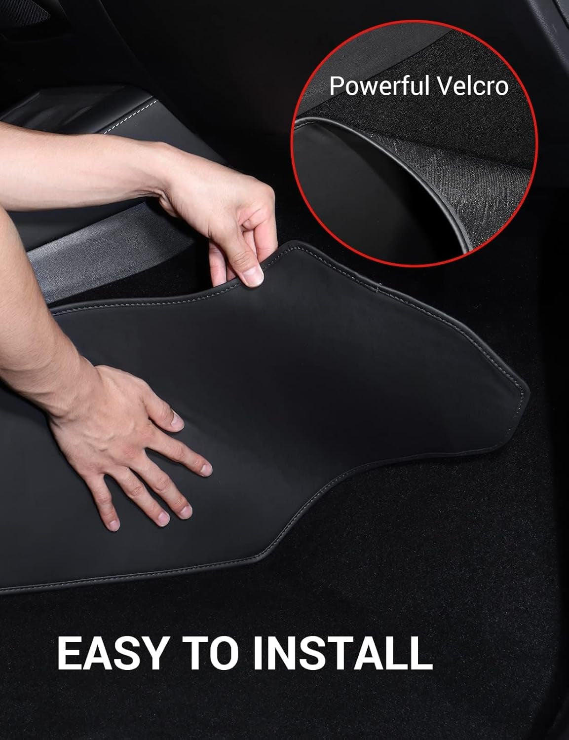 2024 Upgrade Center Console Side Anti-Kick Mats for Tesla Model Y 2020 2021 2022 2023 2024 Waterproof & Dust Resistant Protector Cover Leather Pad Model Y Interior Accessories 2PCS