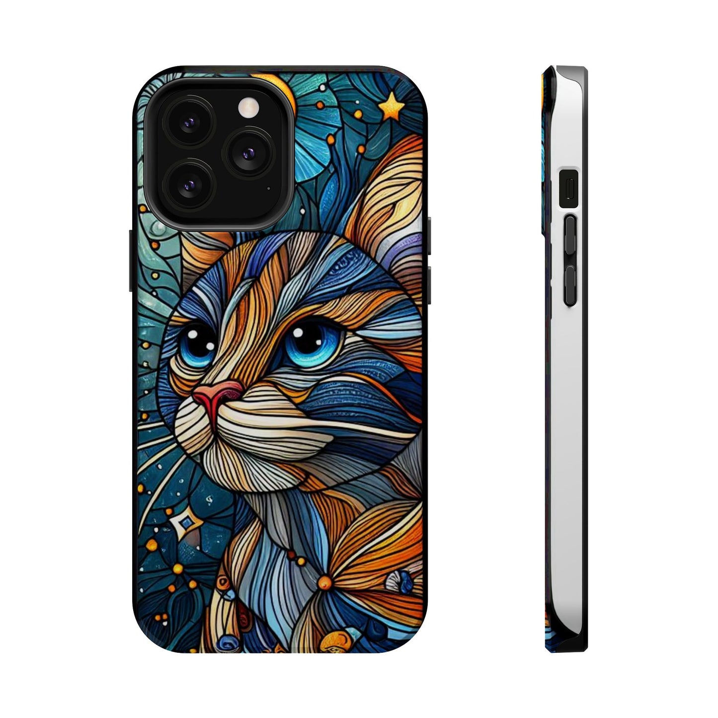 Cat-Stained Glass Magnetic Tough Cases