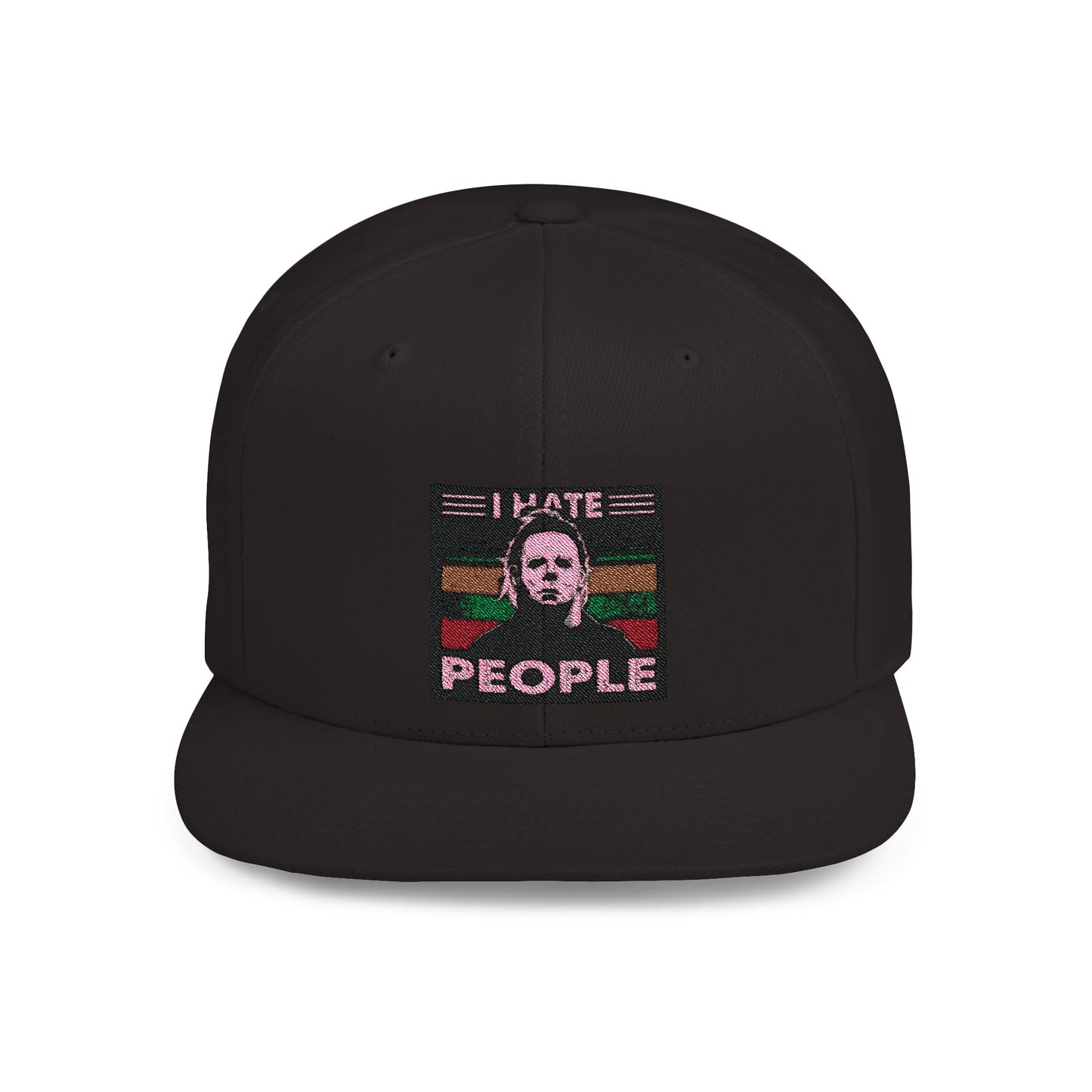 Michael Myers I Hate People Vintage Print Flat Bill Snapback