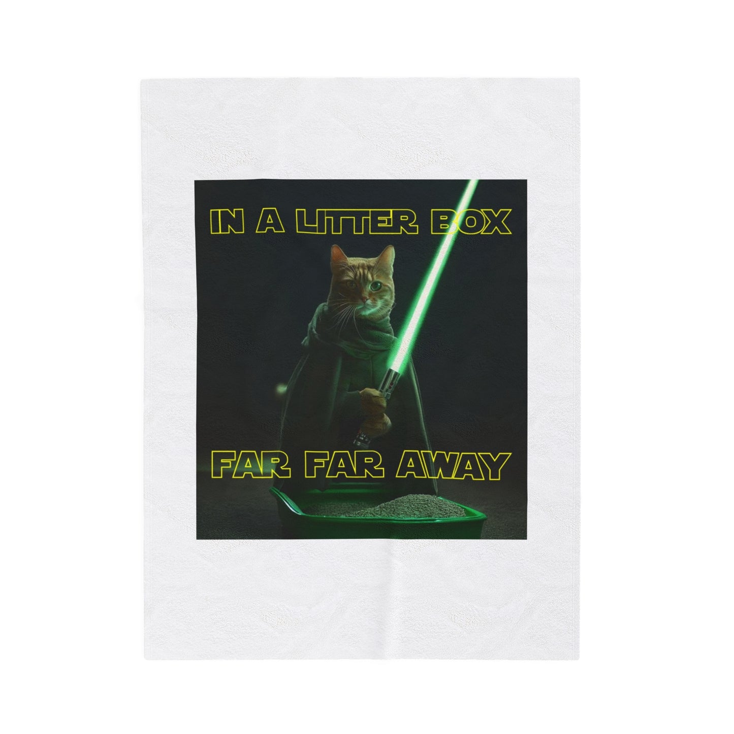 STAR WARS CAT IN A LITTER BOX FAR FAR AWAY Velveteen Plush Blanket