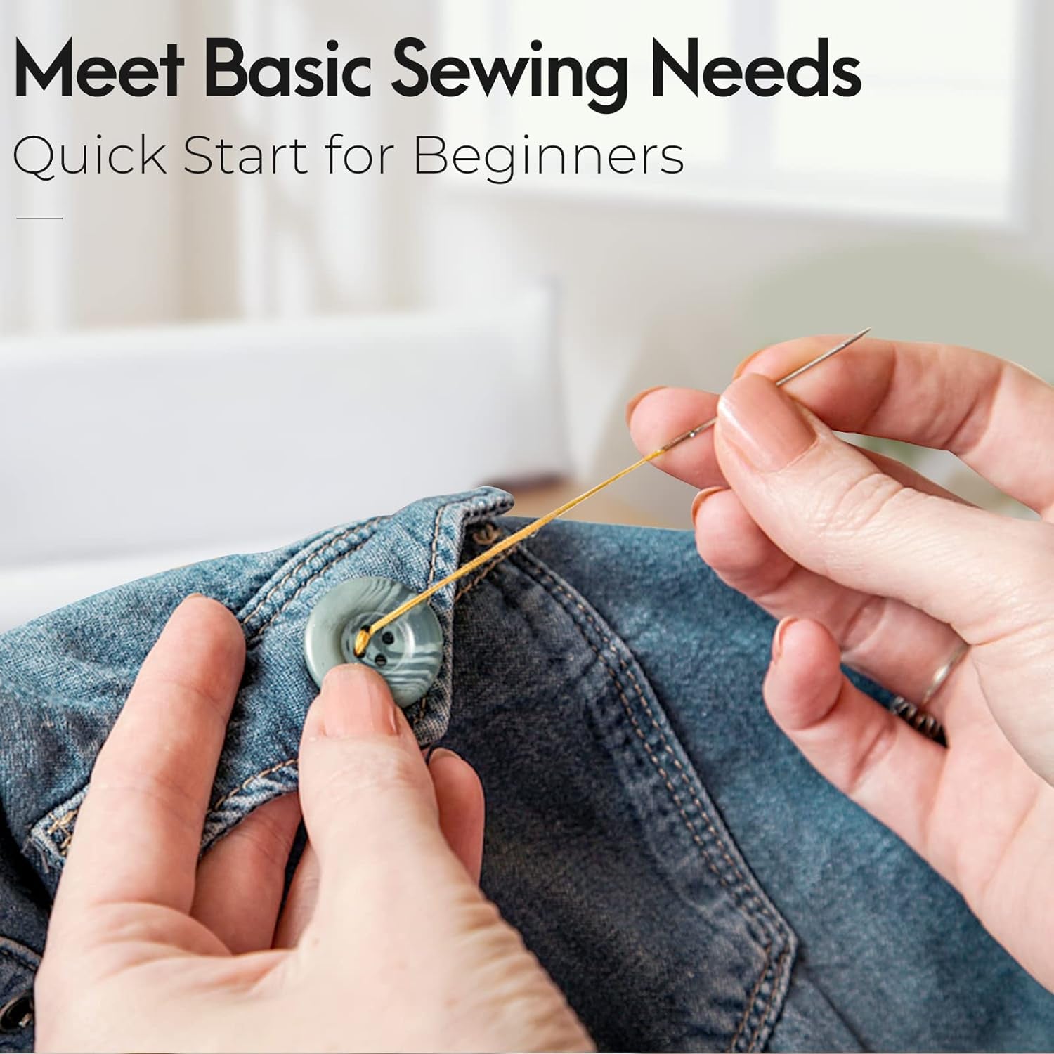 Sewing Kit Stocking Stuffers Gifts for Women Men Adults Kids Teens Mom Grandma Beginner Kids Traveler, Portable Sewing Supplies Accessories Contains Thread, Needle, Scissors (Black, M)