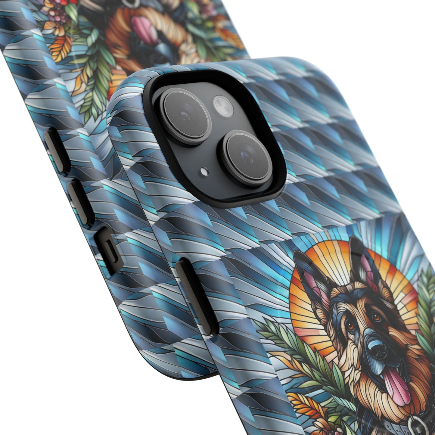 German Shepherd Stained Glass Tough Magnetic Cases