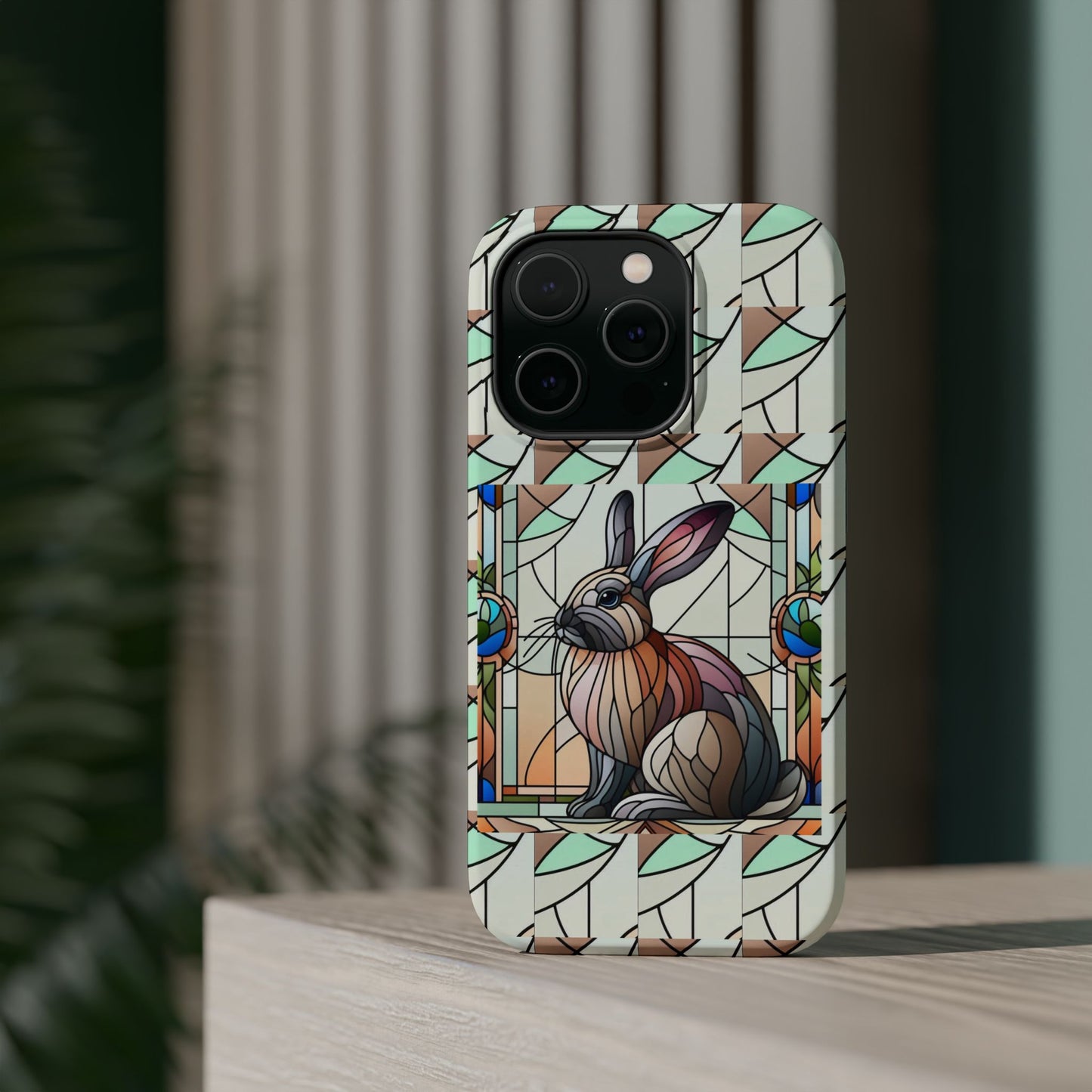 Flemish Giant Rabbit Animal Stained Glass Design Magnetic Tough Cases