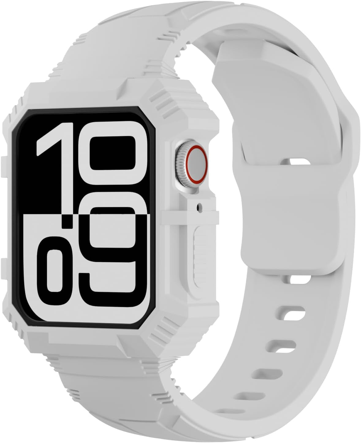 Rugged Silicone Sport Band with Case Compatible with Apple Watch Bands 38Mm 40Mm 41Mm 42Mm 44Mm 45Mm 46Mm, Shockproof Protective Bumper Cover Strap for Iwatch Series 10/9/8/SE/7/6/5/4/3/2/1