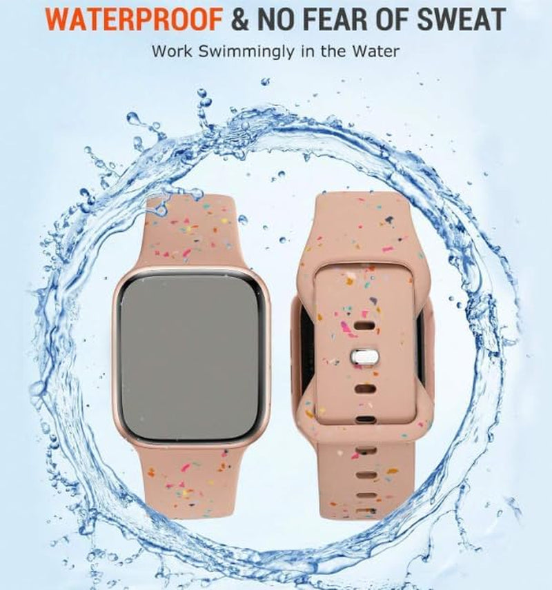 Sport Band Compatible with Apple Watch Band 38Mm 40Mm 41Mm 42Mm 44Mm 45Mm 49Mm for Women Men, Made from Recycled Plastic - Soft Breathable Strap for Iwatch Series SE 9 8 7 6 5 4 3 2 1 Ultra 1 2