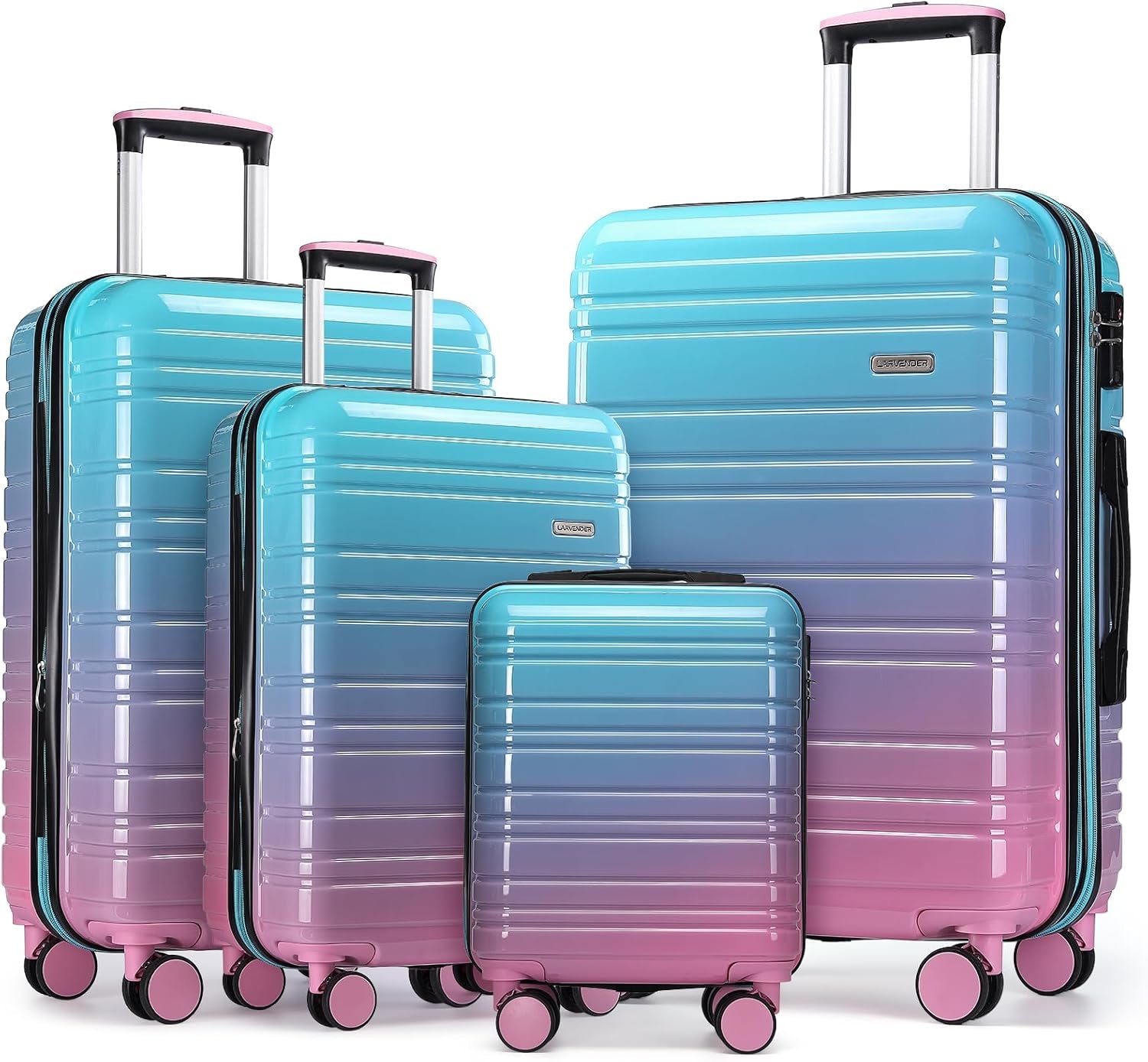 Luggage Sets 3 Piece, Hardside 20 in Carry on Luggage Airline Approved PC+ABS Suitcase Set with Spinner Wheels TSA Lock, Lightweight Rolling Suitcase for Men and Women, Leopard