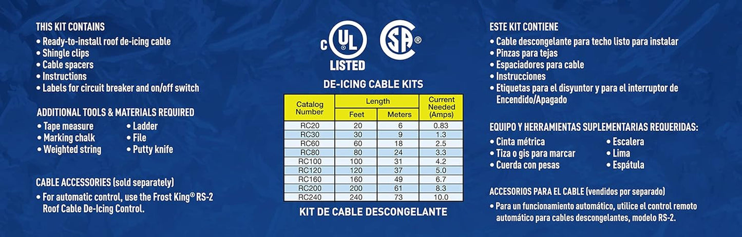 RC60 Heating Cables, 60', Black