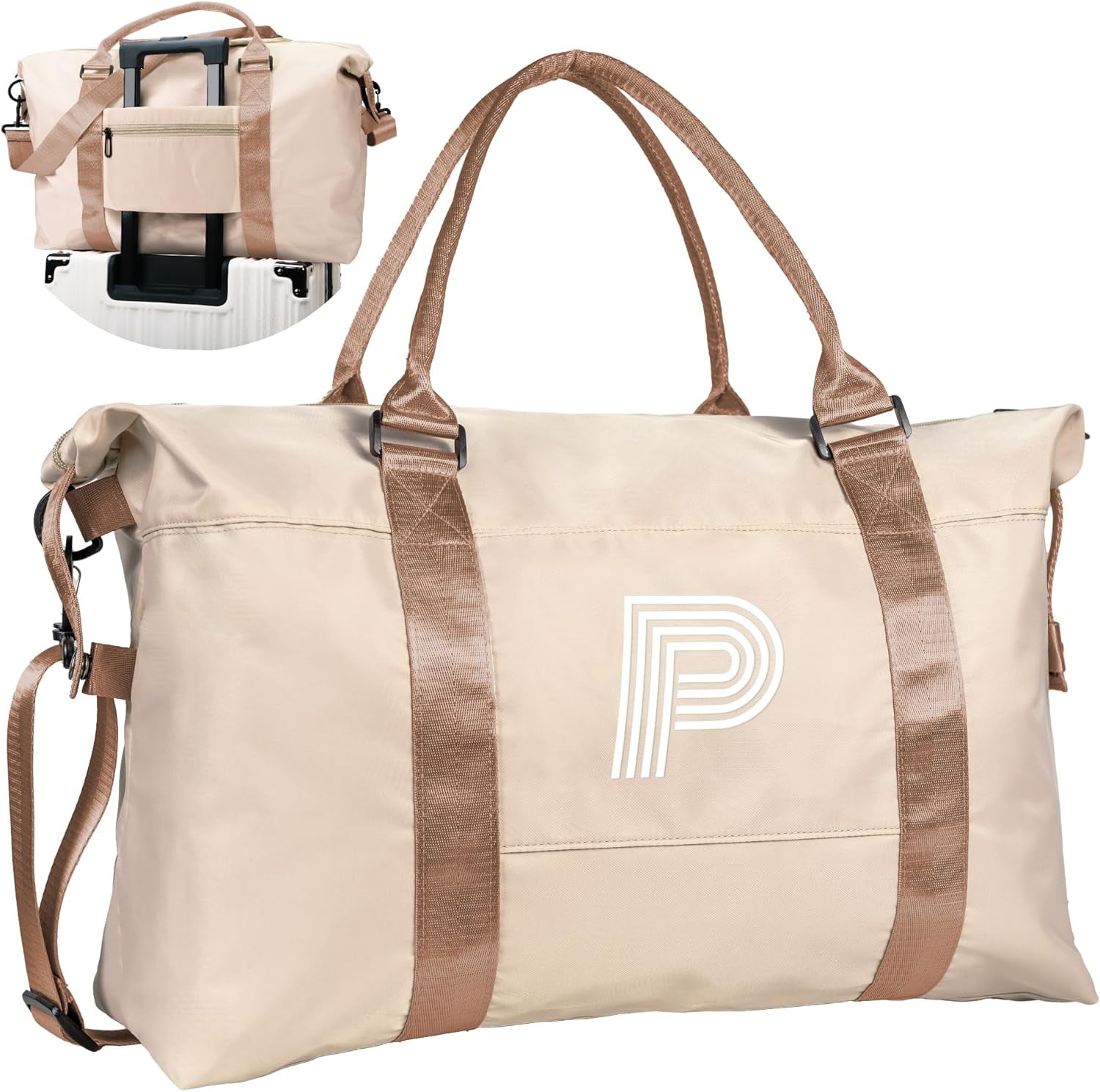 Bridesmaid Gifts, Teacher Appreciation Gift, Initial Travel Duffel Bag, Kids Duffel Bag,Personalized Weekender Bag, Birthday Gifts for Women Gifts for Teen Girls (Letter S)