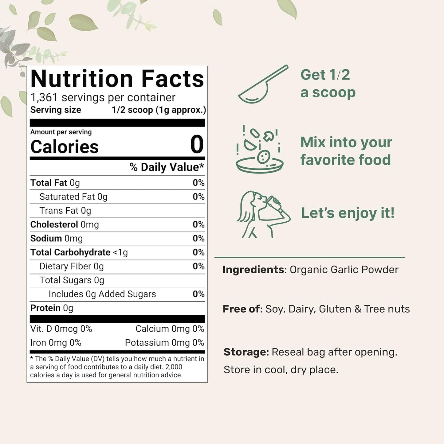 Organic Garlic Powder, 3Lbs | Premium Source from Harvested Raw Allium Sativum Bulb |Culinary Grade | Great for Seasonings, Meats & Vegetables | Additive Free, Non-Gmo, Bulk Supply TLBH