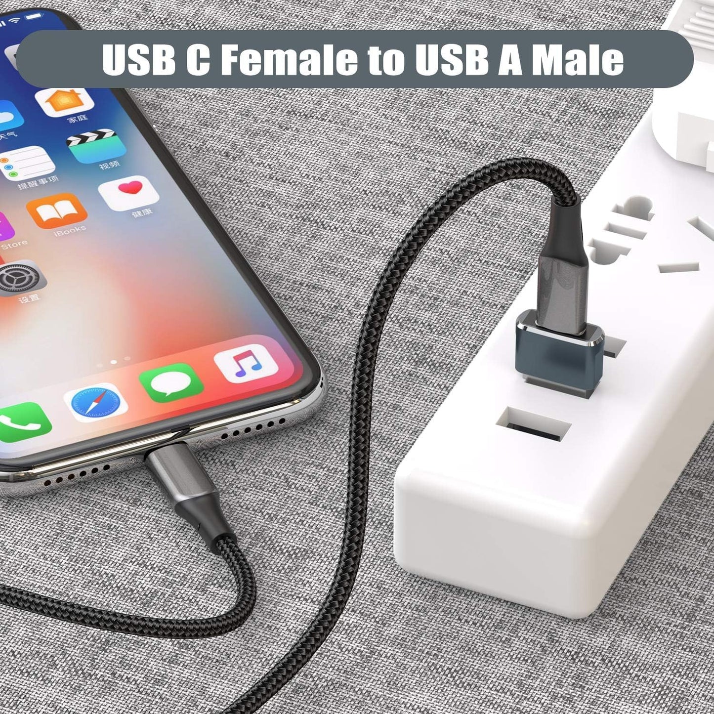 USB to USB C Adapter,Iphone 16 16E 15 Pro Max Charger Adapter 3Pack,Usbc Female to USB a Male,Type C OTG Converter for Apple Watch Iwatch 10 9 Se,Airpod,Ipad Mini Air,Samsung Galaxy S25 S24