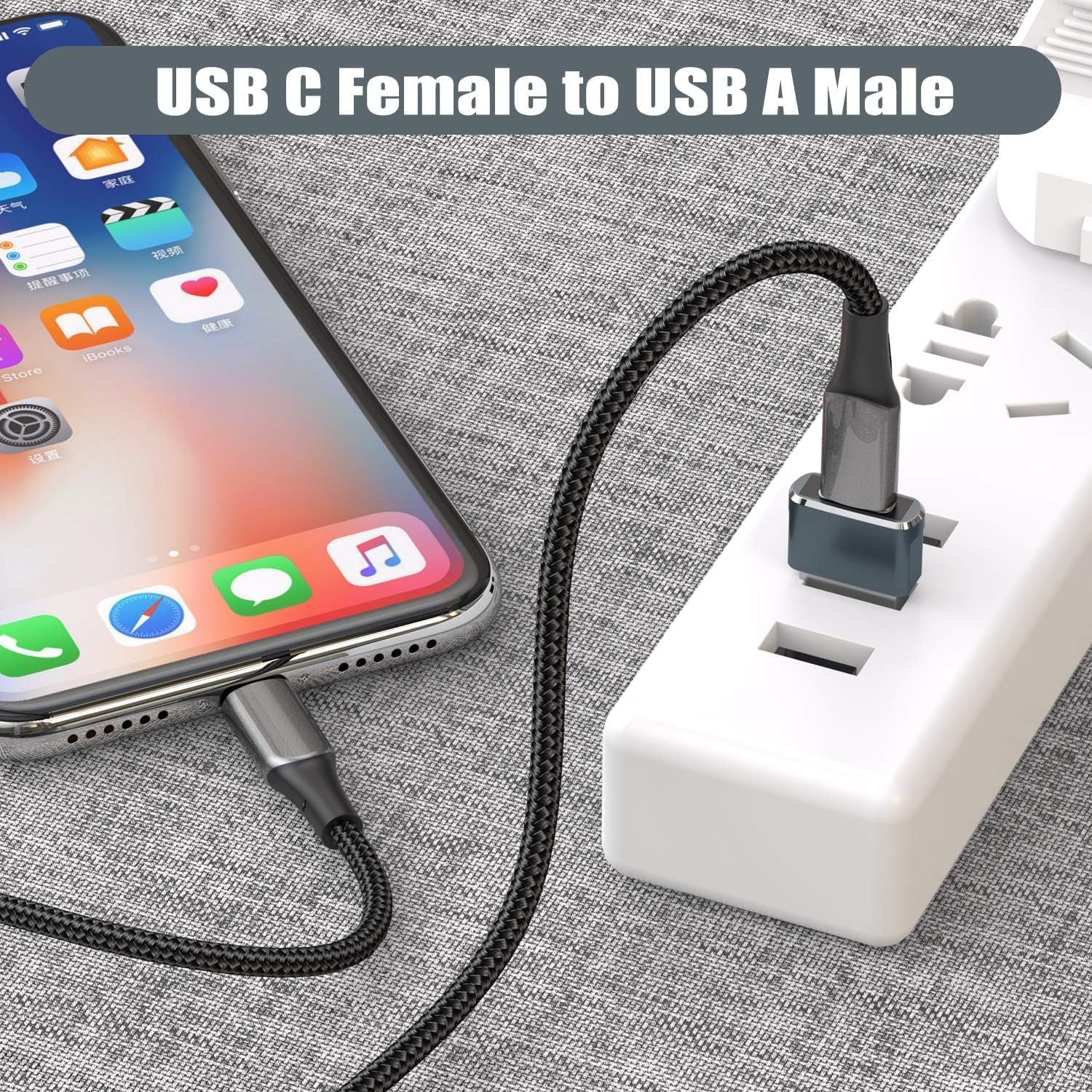 USB to USB C Adapter,Iphone 16 16E 15 Pro Max Charger Adapter 3Pack,Usbc Female to USB a Male,Type C OTG Converter for Apple Watch Iwatch 10 9 Se,Airpod,Ipad Mini Air,Samsung Galaxy S25 S24