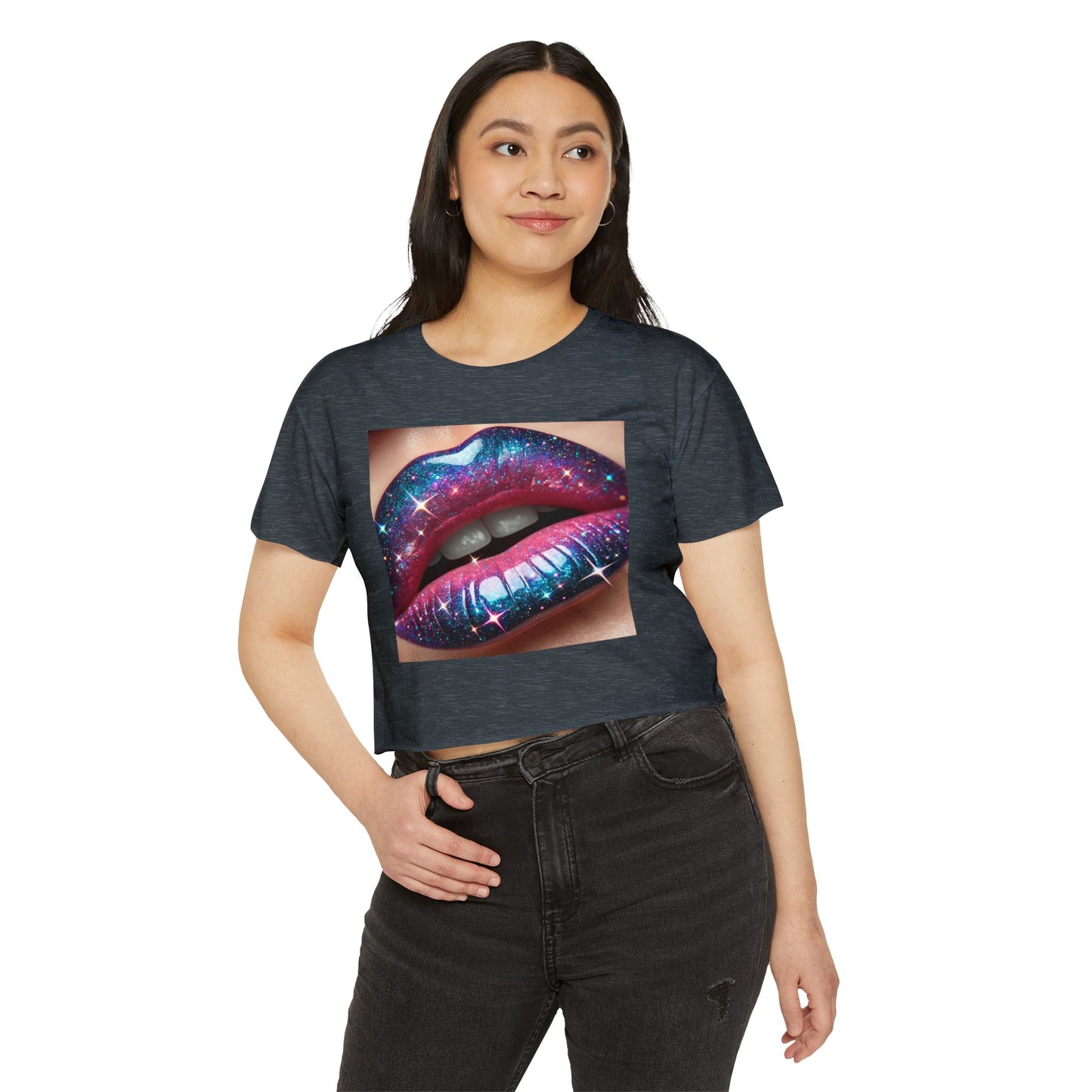 GALAXY LIP GLOSS Women's Festival Crop Top