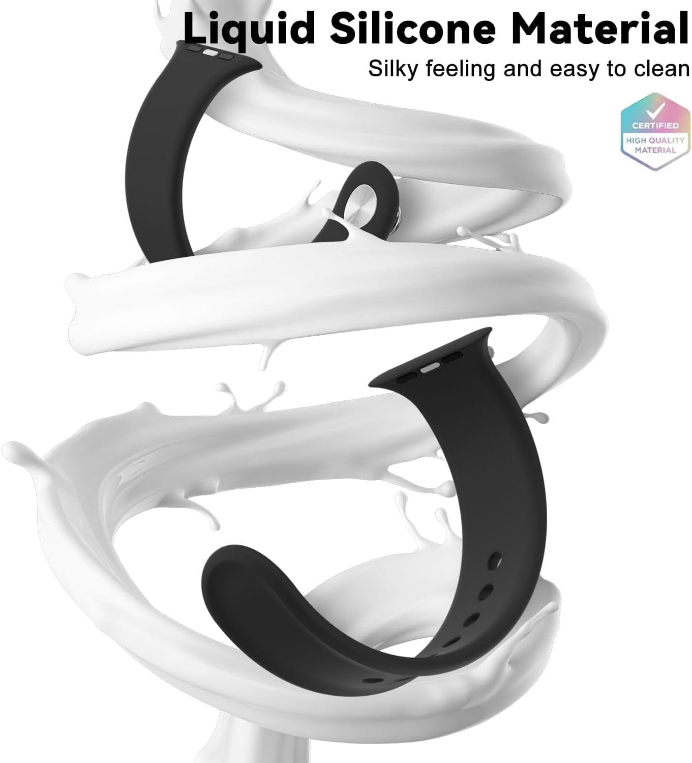 Silicone Band Compatible with Apple Watch Band 38Mm 40Mm 41Mm 42Mm 44Mm 45Mm 49Mm for Women Men Sport Replacement, Soft Rubber Gel Strap for Iwatch Ultra Series 9 8 7 6 5 4 3 2 1 SE, S M L