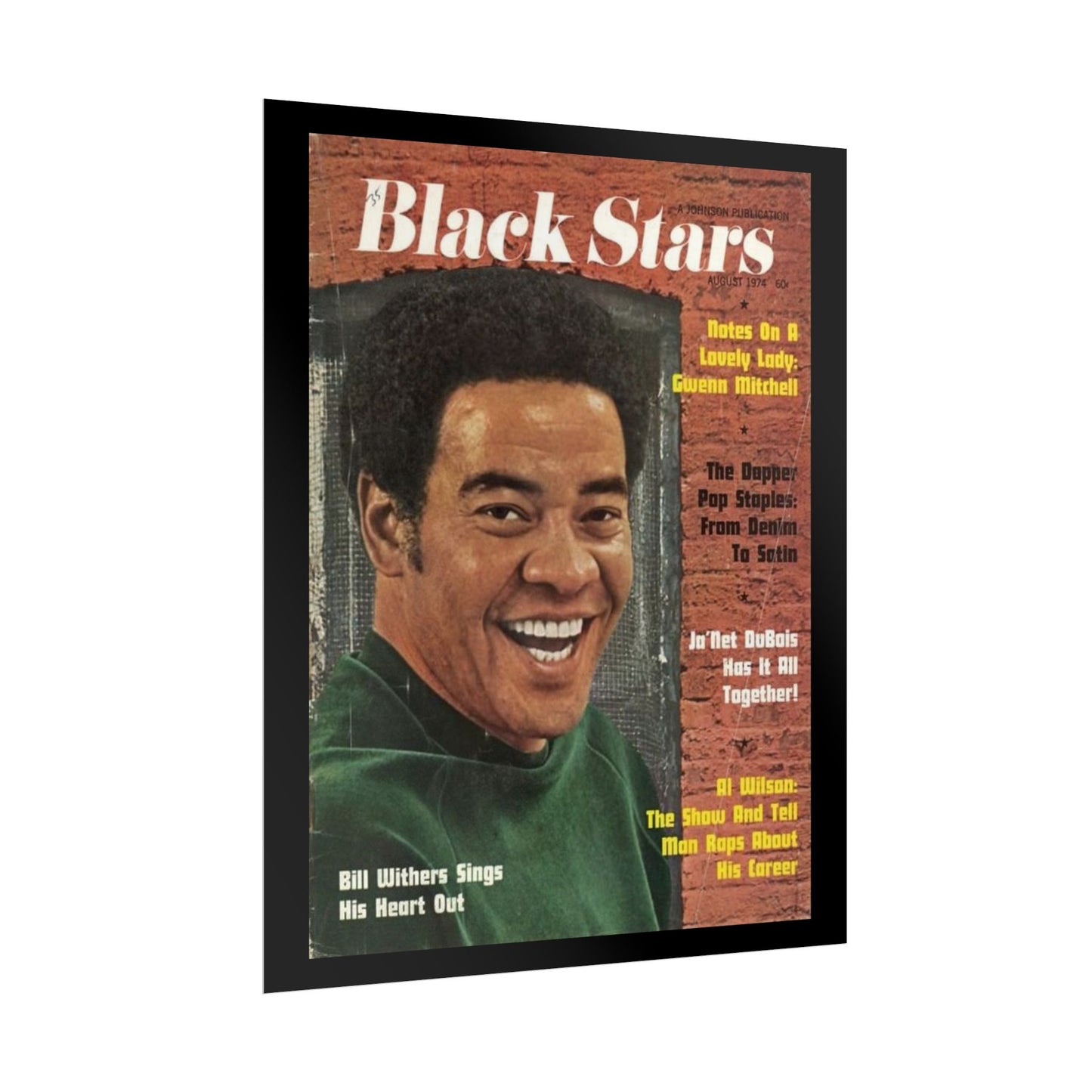 Vintage Music Rolled Posters - Bill Withers, August 1974 Design