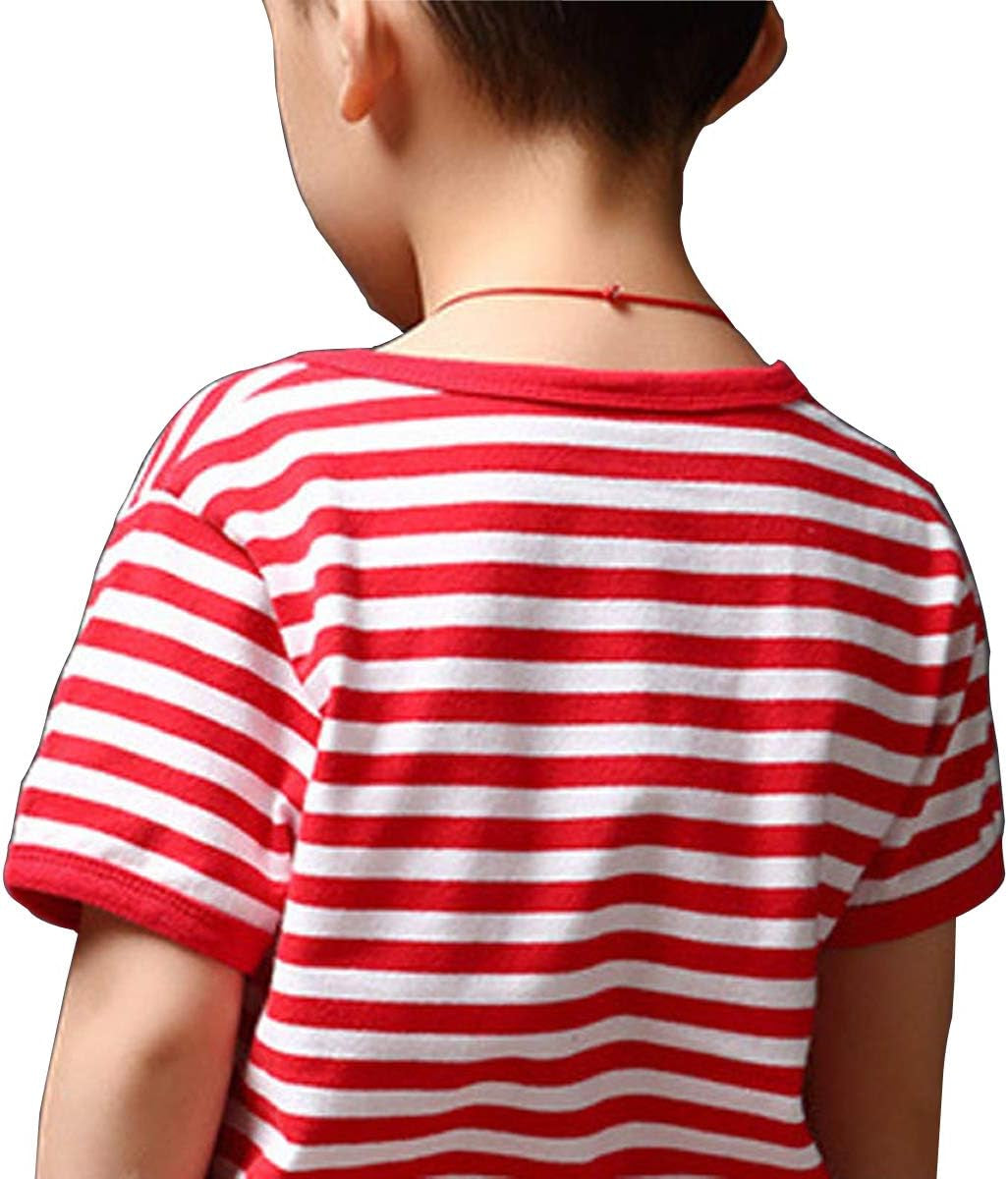 Kid'S Boys Pugsley Addams Shirt Black White Striped Mime T Shirt Halloween Costumes Bank Robber Novelty T-Shirts