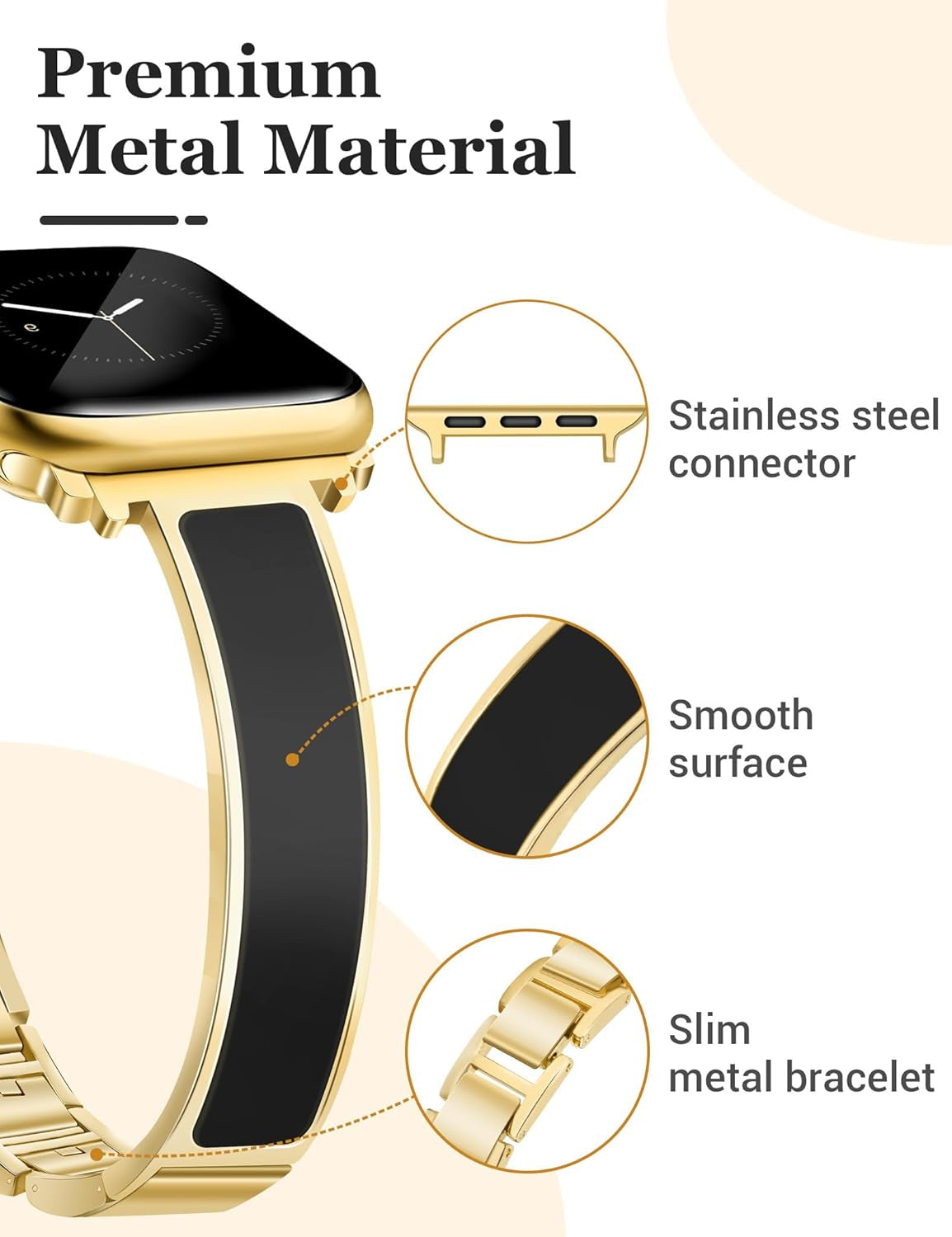 Gold Slim Band Floral Engraved Silicone Band Bundle Compatible with Apple Watch 38Mm 40Mm 41Mm 42Mm 44Mm 45Mm 46Mm 49Mm Women for Iwatch Series 10/9/8/7/6/5/4/3/2/1/Se/Ultra