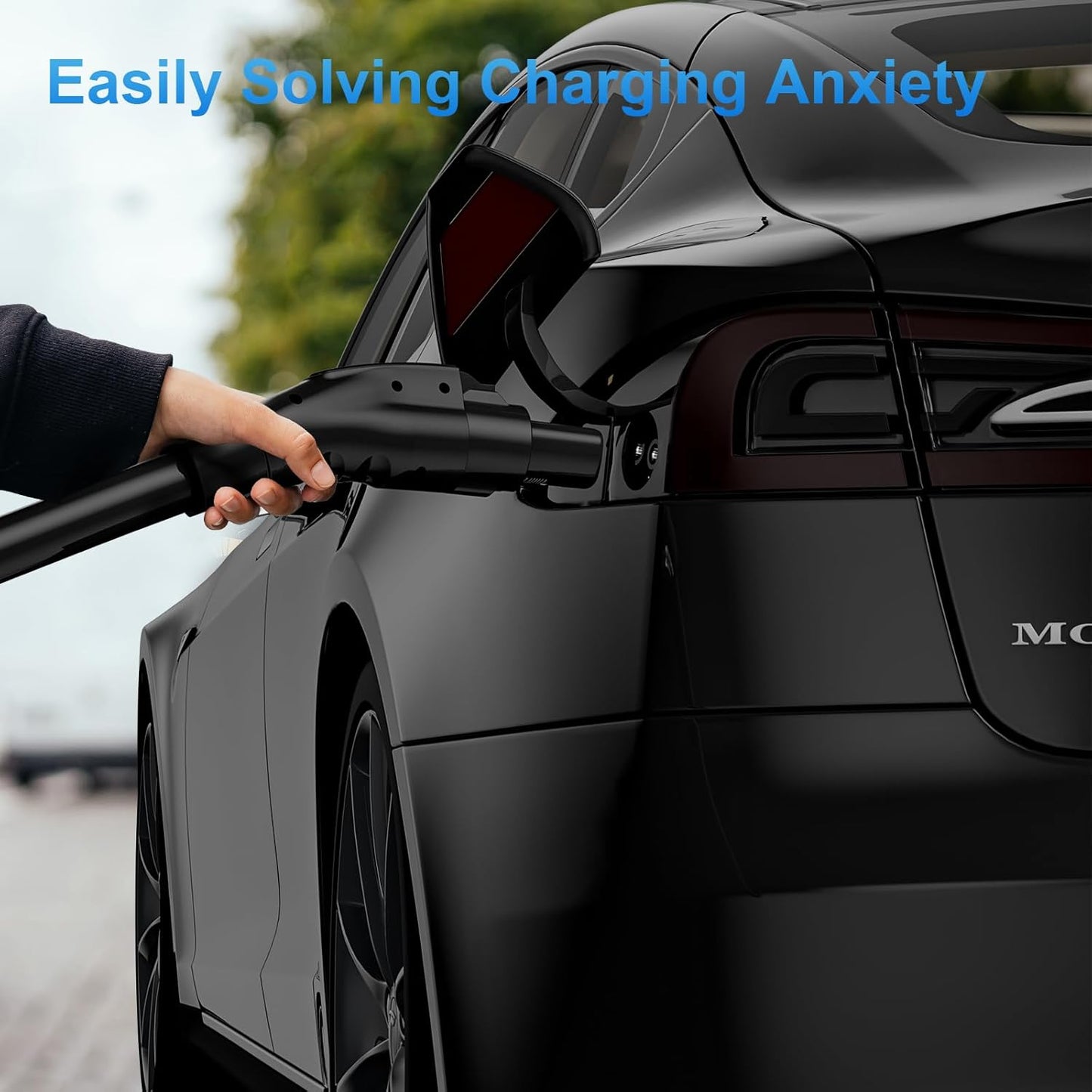 J1772 to Tesla Charger Adapter, Max 80A 280V Fast Charging for Tesla Model 3/Y/X/S with Safety Certified Charger Connecting Charging Adapter, SAE J1772 EV Adapter for Tesla Cars Only