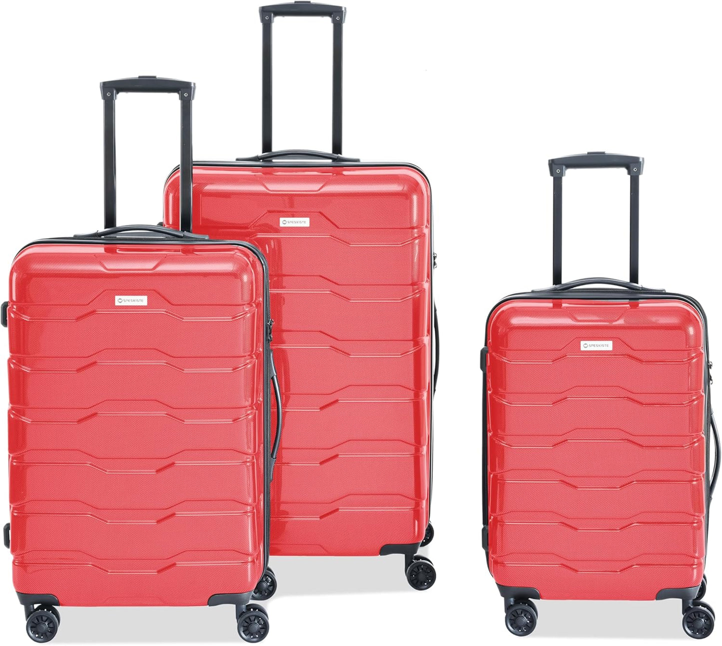 Luggage Set 3 Piece, PC+ABS Lightweight Suitcase Sets with Spinner Wheels, Hard Shell Luggage Sets with TSA Lock Rosegold (20/24/28)