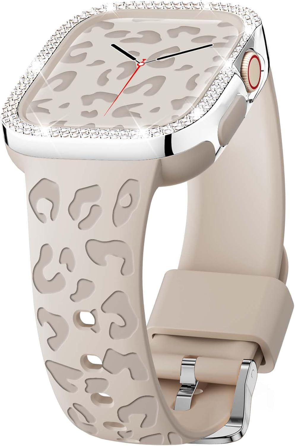 Compatible for Apple Watch Bands 40Mm with Bumper, Bling Glitter Women Silicone Soft Comfortable Strap for Iwatch SE Ultra Series 10 9 8 7 6 5 4 3 2 1