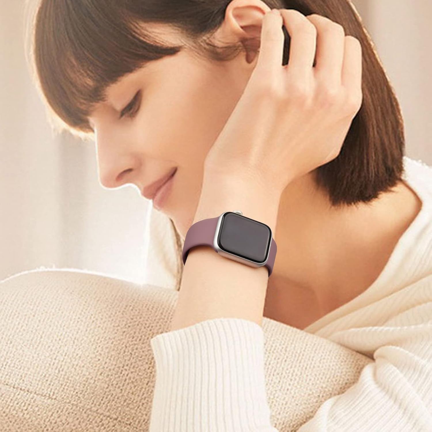 Band for Apple Watch Series 8 SE 7 6 5 4 3 2 1 45/41/40/44/38/42Mm Women Men Soft Replacement Silicone Band for Iwatch