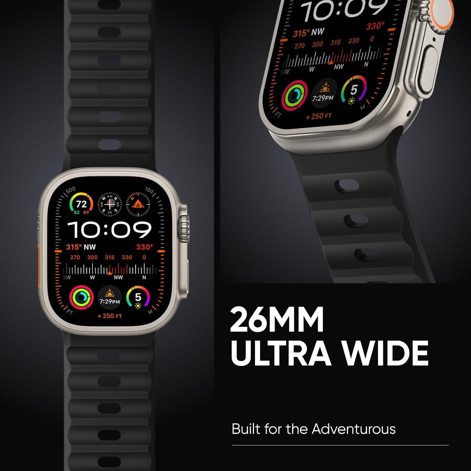 Sport Bands Compatible with Apple Watch Ultra 2 Band 49Mm 46Mm 45Mm 44Mm 42Mm for Men, Breathable Soft Wide Silicone Waterproof Strap for Iwatch Series 10 9 8 7 6 5 4 3 SE Ultra