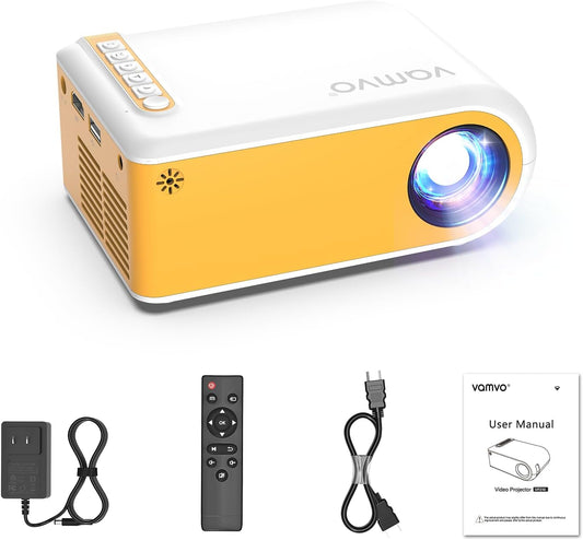 Mini Portable Projector Small Video Projector for Home Theater Projector, Outdoor Projector Movie Use in Camping, Videos Can Be Easily Mirrored Directly to Projector