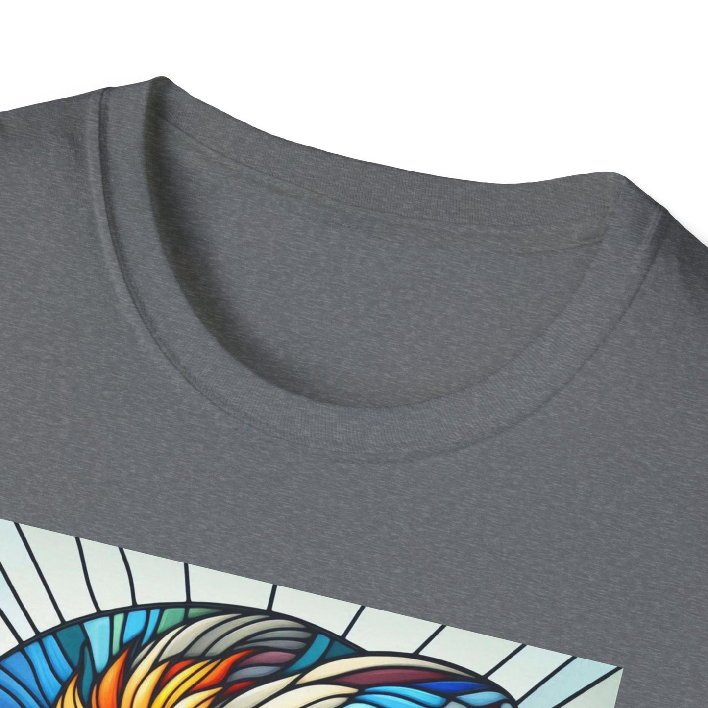 Lionhead Rabbit Animal Stained Glass Design Unisex Softstyle T-Shirt